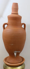 Load image into Gallery viewer, clay dispenser, Handcrafted Earthen Clay Water Pot with Lid, Terracotta Vessel, clay glass and tap, 13 Liter
