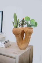 Load image into Gallery viewer, Handmade Tri column plant pot, Three pot Pottery Clay Planter, Natural Terracotta plant pot, flower pots with Saucer, earthenware flowerpots