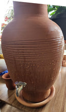 Load image into Gallery viewer, clay dispenser, Handcrafted Earthen Clay Water Pot with Lid, Terracotta Vessel, clay glass and tap, 13 Liter