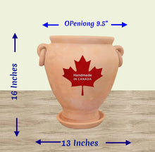 Load image into Gallery viewer, Handmade Pottery Clay Planter, Natural Terracotta plant pot, flower pots with Saucer, earthenware flowerpots