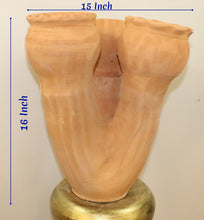 Load image into Gallery viewer, Handmade Tri column plant pot, Three pot Pottery Clay Planter, Natural Terracotta plant pot, flower pots with Saucer, earthenware flowerpots