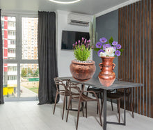 Load image into Gallery viewer, Handmade Pottery Clay Planter, Natural Terracotta plant pot, flower pots with Saucer, earthenware flowerpots, Hand painted planters