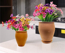 Load image into Gallery viewer, Handmade Pottery Clay Planter, Natural Terracotta plant pot, flower pots with Saucer, earthenware flowerpots
