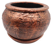 Load image into Gallery viewer, Handmade Pottery Clay Planter, Natural Terracotta plant pot, flower pots with Saucer, earthenware flowerpots, Hand painted planters
