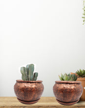 Load image into Gallery viewer, Handmade Pottery Clay Planter, Natural Terracotta plant pot, flower pots with Saucer, earthenware flowerpots, Hand painted planters
