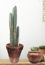 Load image into Gallery viewer, Handmade Pottery Clay Planter, Natural Terracotta plant pot, flower pots with Saucer, earthenware flowerpots, Hand painted planters
