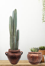 Load image into Gallery viewer, Handmade Pottery Clay Planter, Natural Terracotta plant pot, flower pots with Saucer, earthenware flowerpots, Hand painted planters
