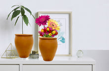 Load image into Gallery viewer, Handmade Pottery Clay Planter, Natural Terracotta plant pot, flower pots with Saucer, earthenware flowerpots
