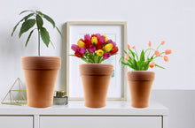 Load image into Gallery viewer, Handmade Pottery Clay Planter, Natural Terracotta plant pot, flower pots with Saucer, earthenware flowerpots
