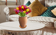 Load image into Gallery viewer, Handmade Pottery Clay Planter, Natural Terracotta plant pot, flower pots with Saucer, earthenware flowerpots

