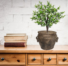 Load image into Gallery viewer, Handmade Terracotta Planter, Hand-Aged Artisan Urn, Weathered Vintage plant pot , Antique Pottery Centerpiece, Farmhouse Rustic Décor
