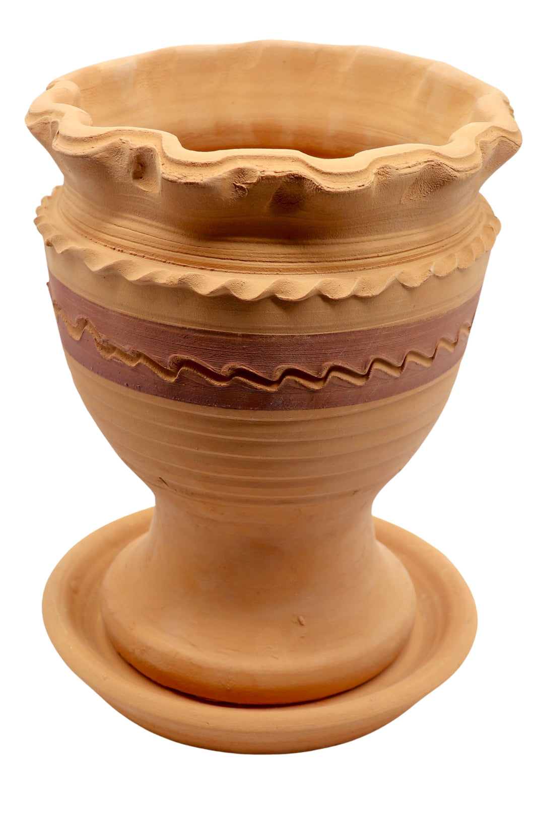 Handmade Pottery Clay Planter, Natural Terracotta plant pot, flower pots with Saucer, earthenware flowerpots