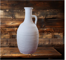 Load image into Gallery viewer, ug Vase, Handmade Pottery Centerpiece, Terracotta Farmhouse Décor Vase, White
