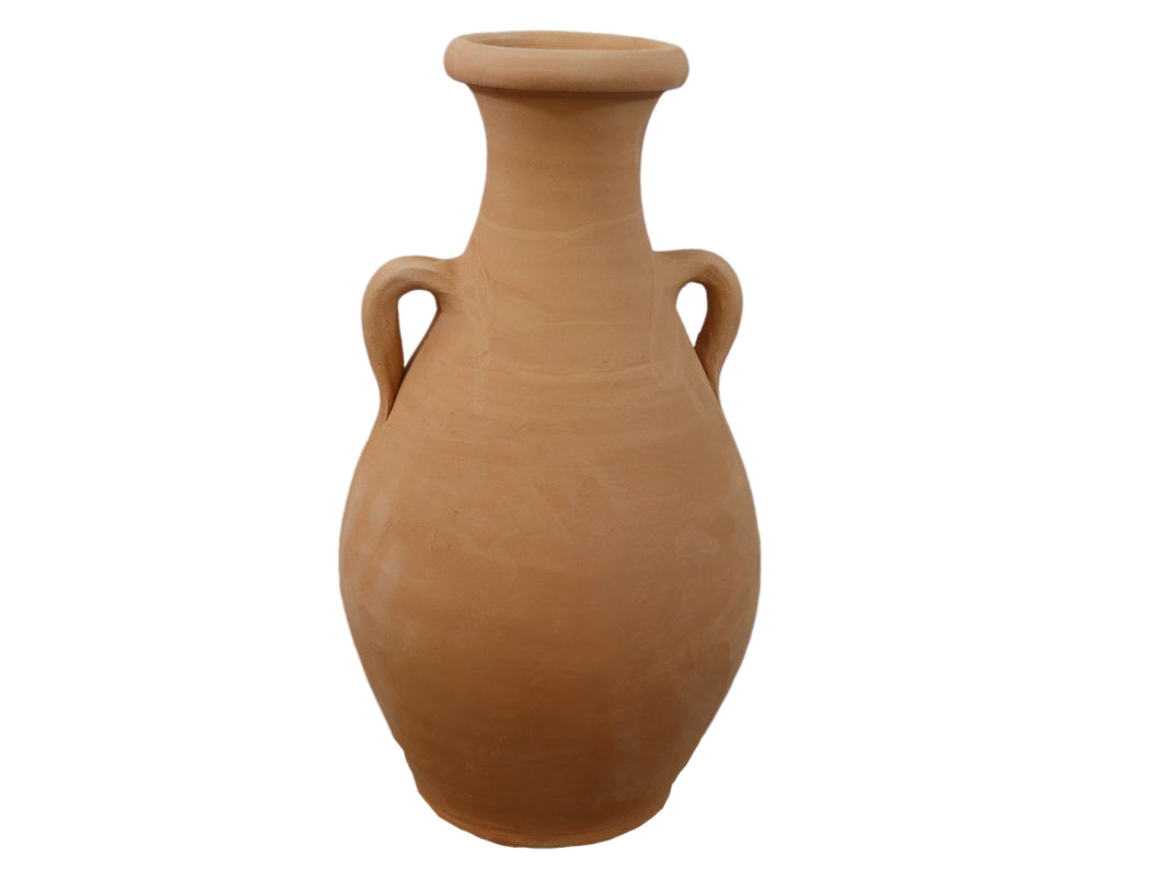Handcrafted Terracotta Amphora with Drainage Hole, Decorative Terracotta Amphora, Handmade Traditional Vessel