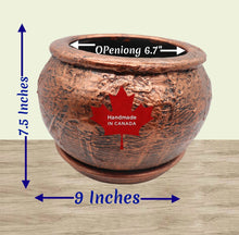 Load image into Gallery viewer, Handmade Pottery Clay Planter, Natural Terracotta plant pot, flower pots with Saucer, earthenware flowerpots, Hand painted planters
