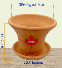Load image into Gallery viewer, Handmade Pottery Clay Planter, Natural Terracotta plant pot, flower pots with Saucer, earthenware flowerpots
