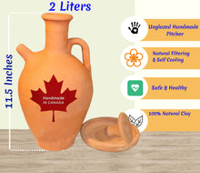 Load image into Gallery viewer, Handmade Pottery Pitcher with spout, Clay Water jug, Unglazed Terracotta Mud jar, Earthenware carafe, Traditional drinking Bottle with plate

