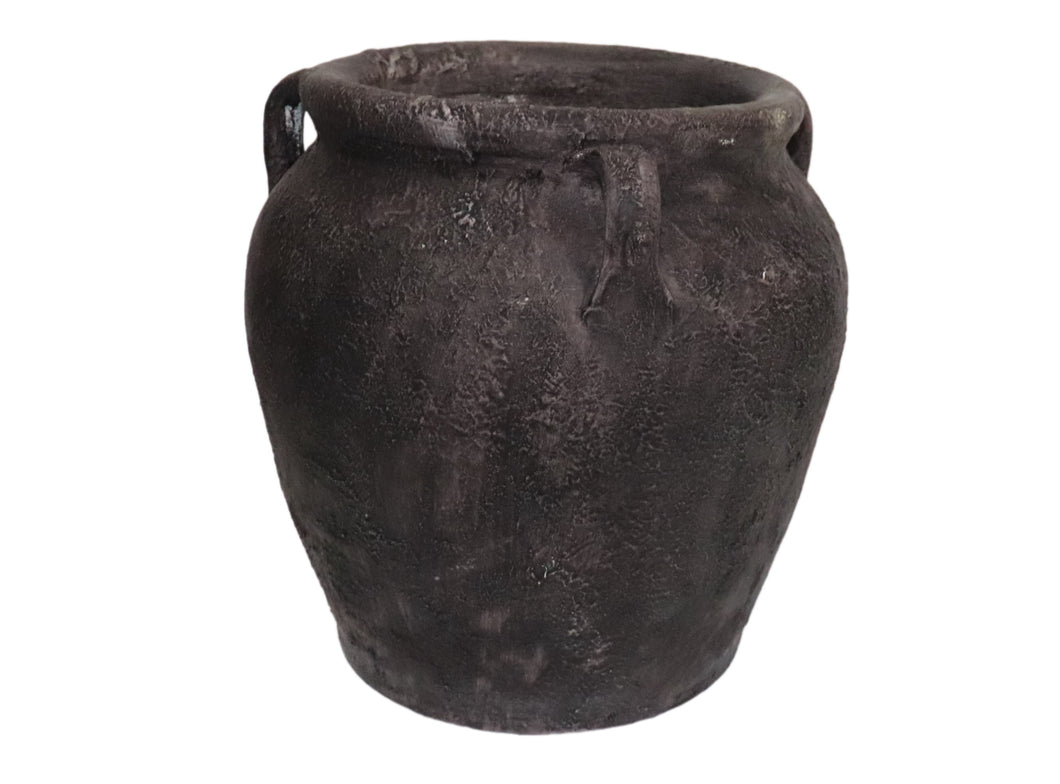 Handmade Terracotta Planter, Hand-Aged Artisan Urn, Weathered Vintage plant pot , Antique Pottery Centerpiece, Farmhouse Rustic Décor