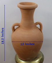 Load image into Gallery viewer, Handcrafted Terracotta Amphora with Drainage Hole, Decorative Terracotta Amphora, Handmade Traditional Vessel
